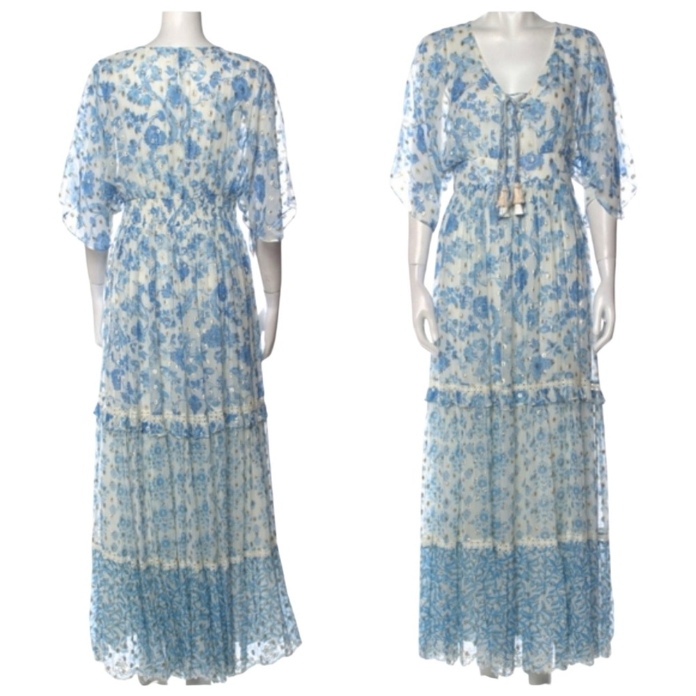HEMANT & NANDITA Calee Floral Tiered Maxi Dress Size:XS  NEW
